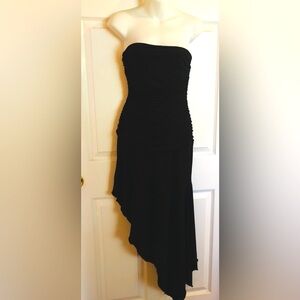 Women’s Le Chateau Black Strapless Dress Drape Sides Size Medium